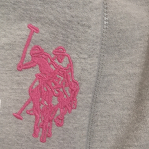 Grey and Pink Zip-Up Hoodie, U.S Polo Assn - Picture 2 of 3